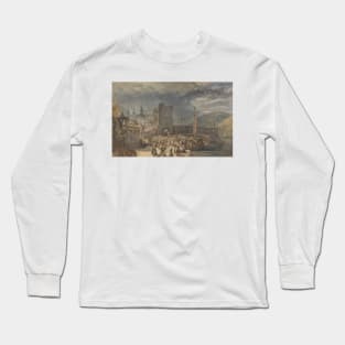 A View of Boppart, with Figures on the River Bank by J.M.W. Turner Long Sleeve T-Shirt